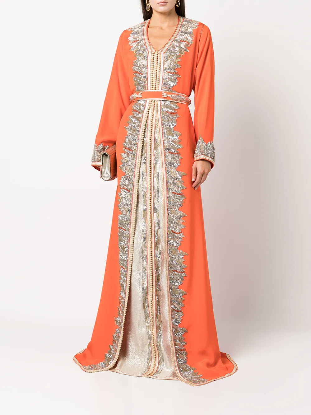 фото Molato декорированное платье-кафтан с поясом