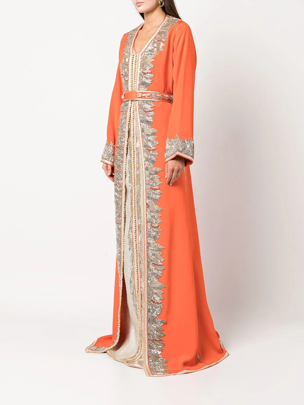 фото Molato декорированное платье-кафтан с поясом