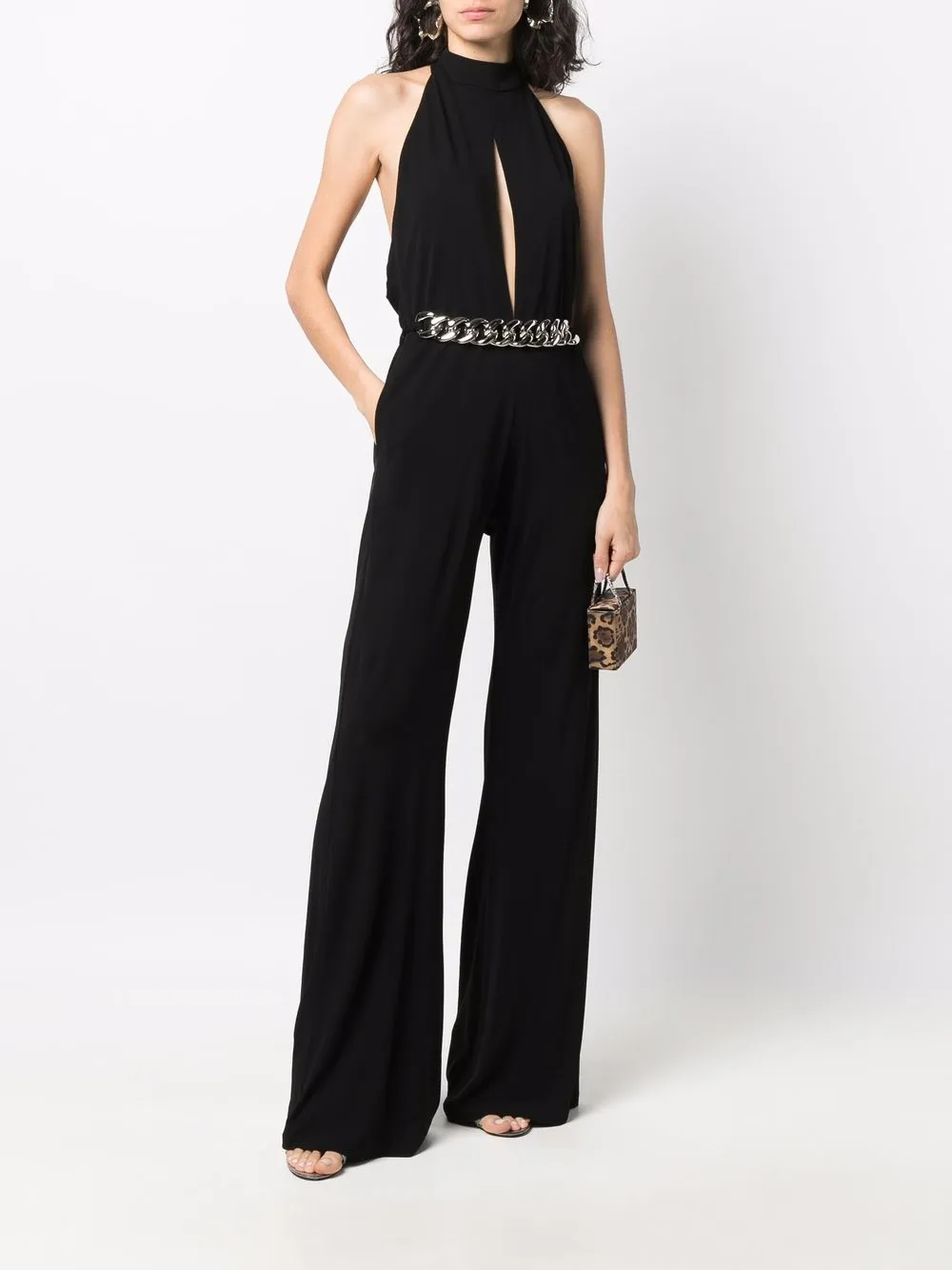 фото John richmond расклешенный комбинезон с вырезом халтер
