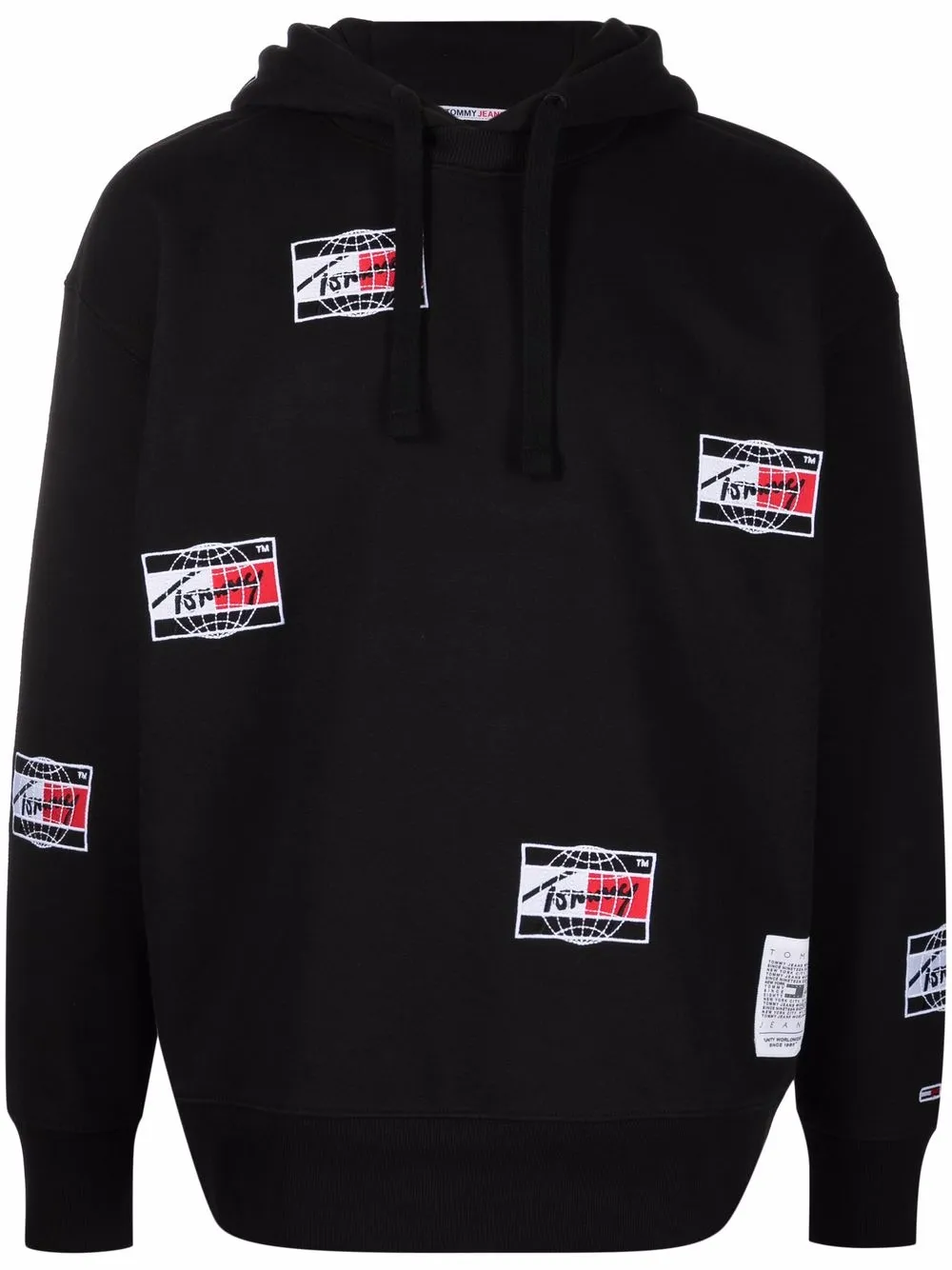 Tommy Jeans hoodie con logo bordado - Negro