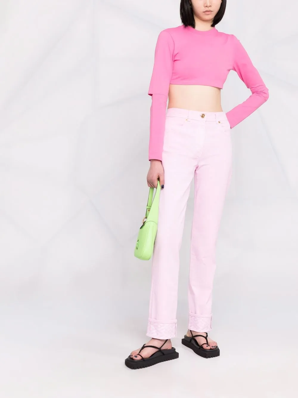 фото Versace прямые брюки с завышенной талией