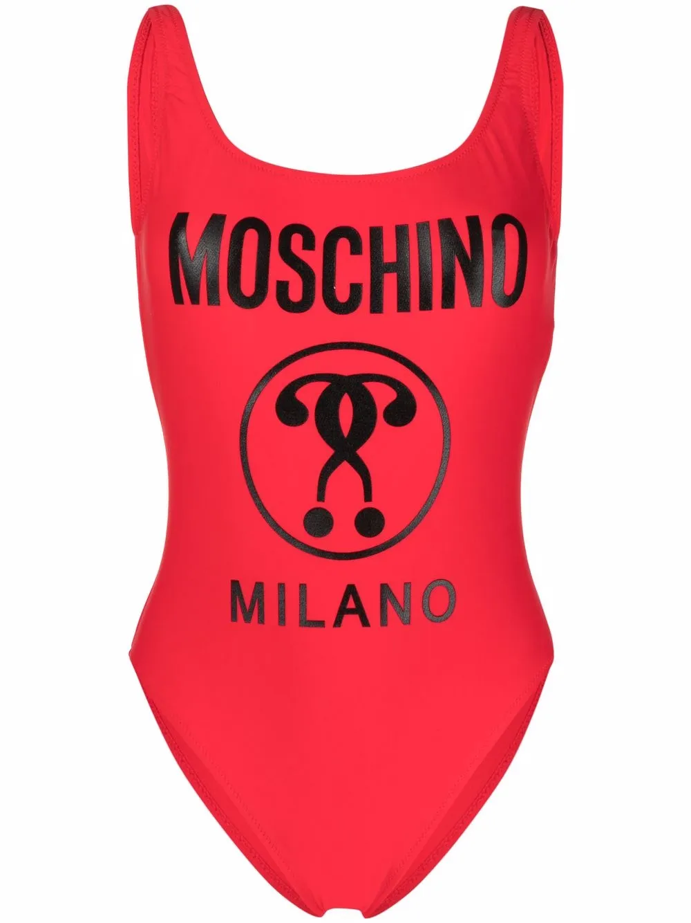 Moschino traje de baño con logo estampado - Rojo