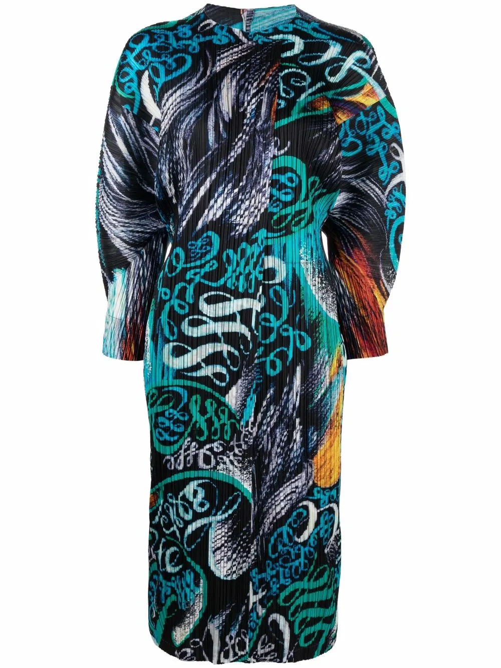 фото Pleats please issey miyake плиссированное пальто stormy с абстрактным принтом