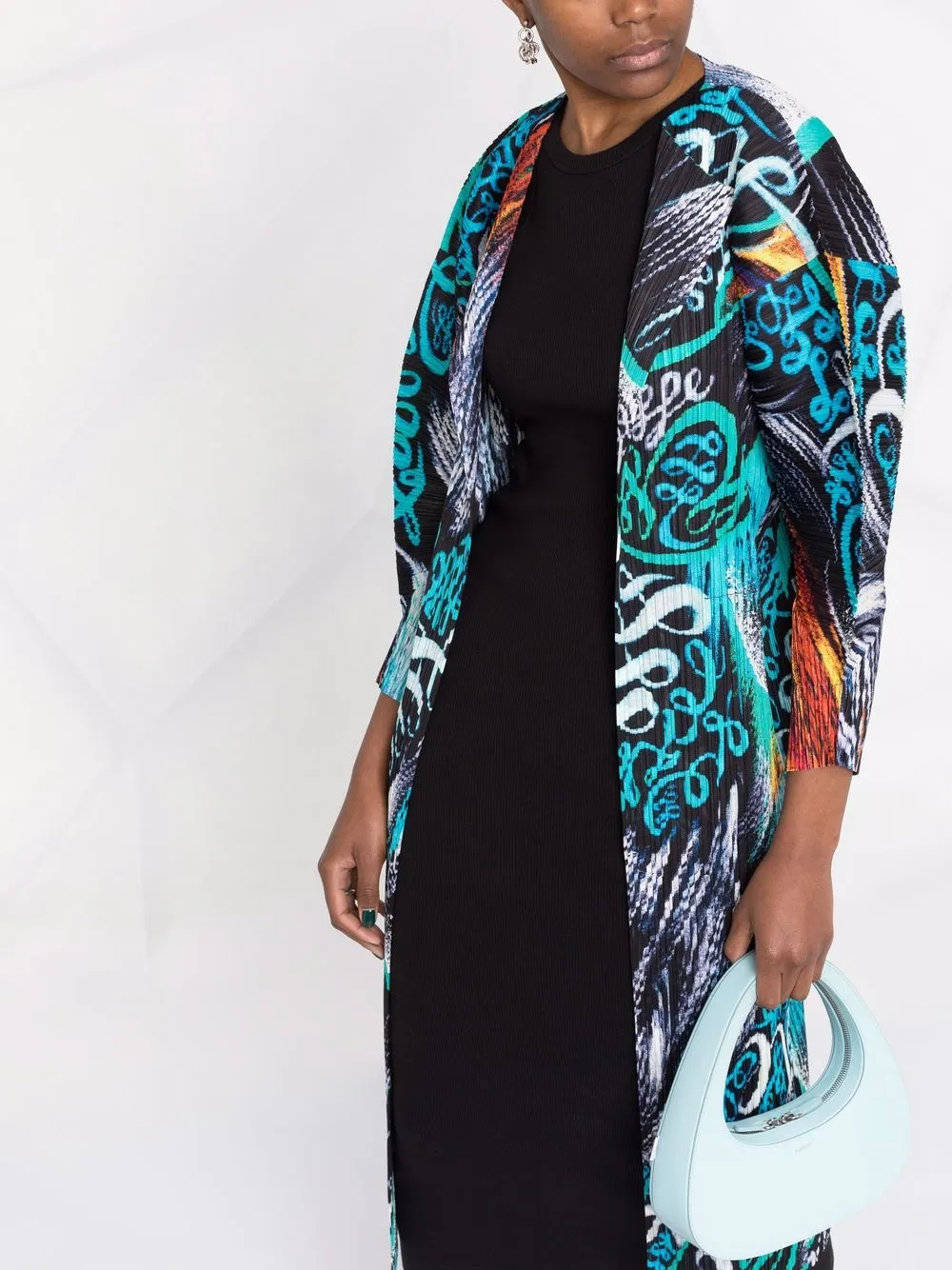 фото Pleats please issey miyake плиссированное пальто stormy с абстрактным принтом