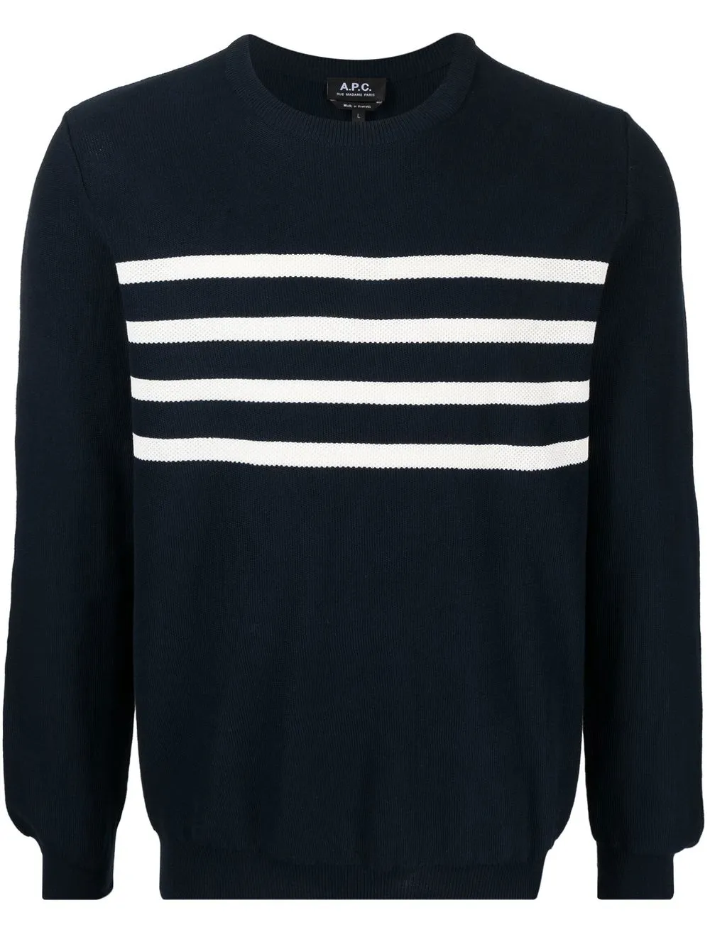 A.P.C. striped crew neck sweater - Blue