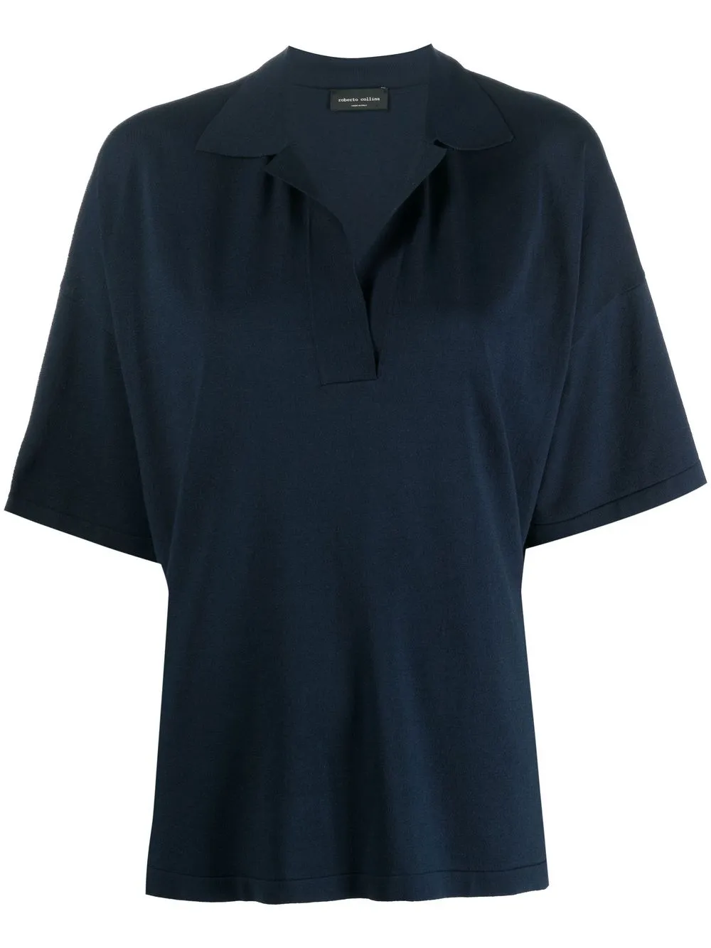 Roberto Collina playera tipo polo con cuello - Azul