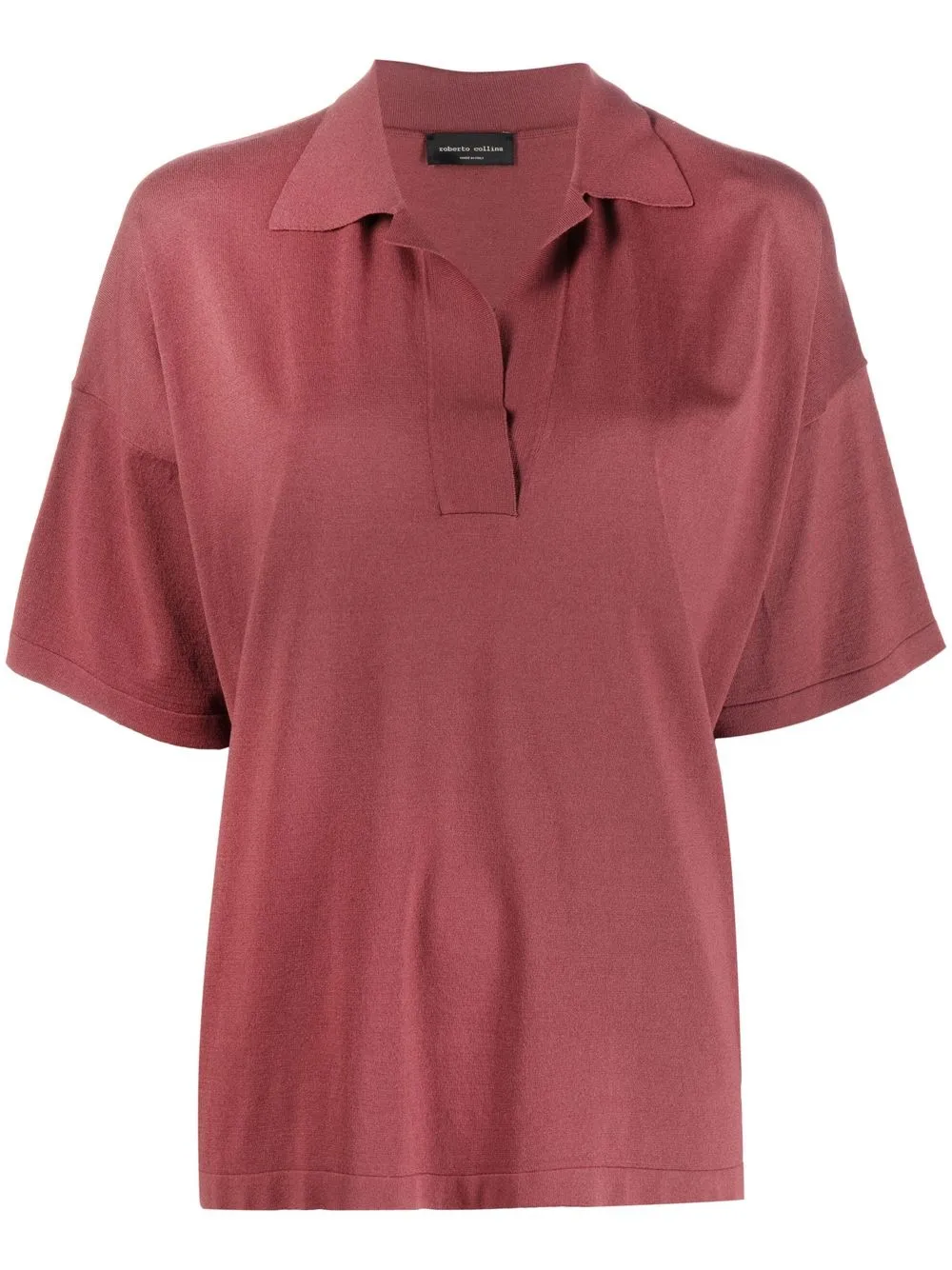 Roberto Collina playera tipo polo con cuello - Rosado