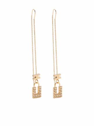 Elisabetta Franchi Logo Pendant Earrings Farfetch