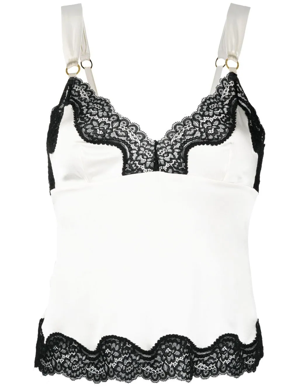 Stella McCartney camisón con ribete de encaje - Blanco