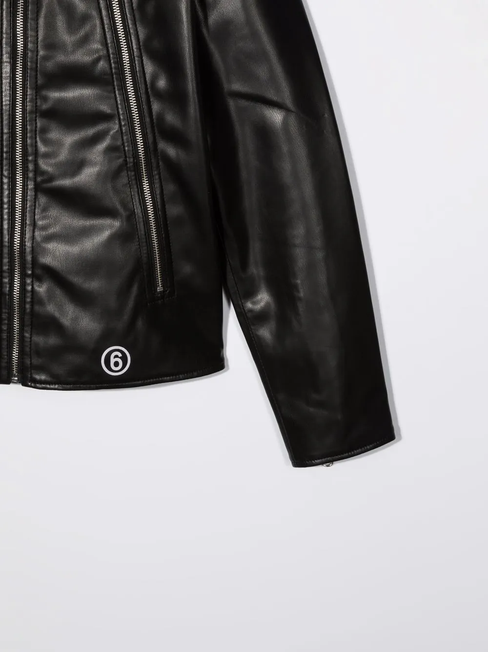 фото Mm6 maison margiela kids байкерская куртка с логотипом