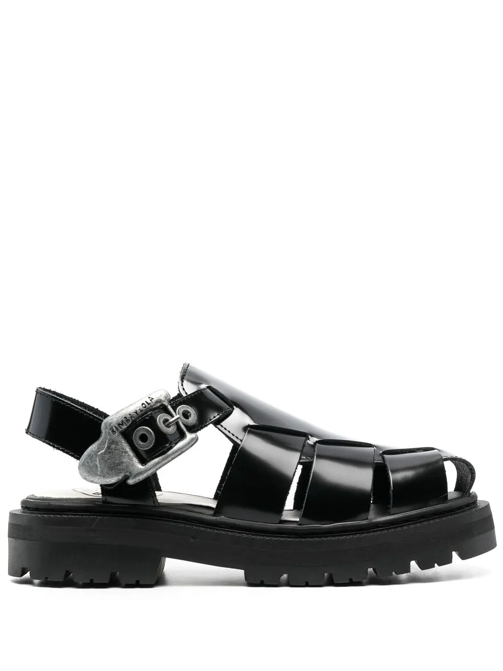 Bimba y Lola sandalias con detalle de aberturas - Negro