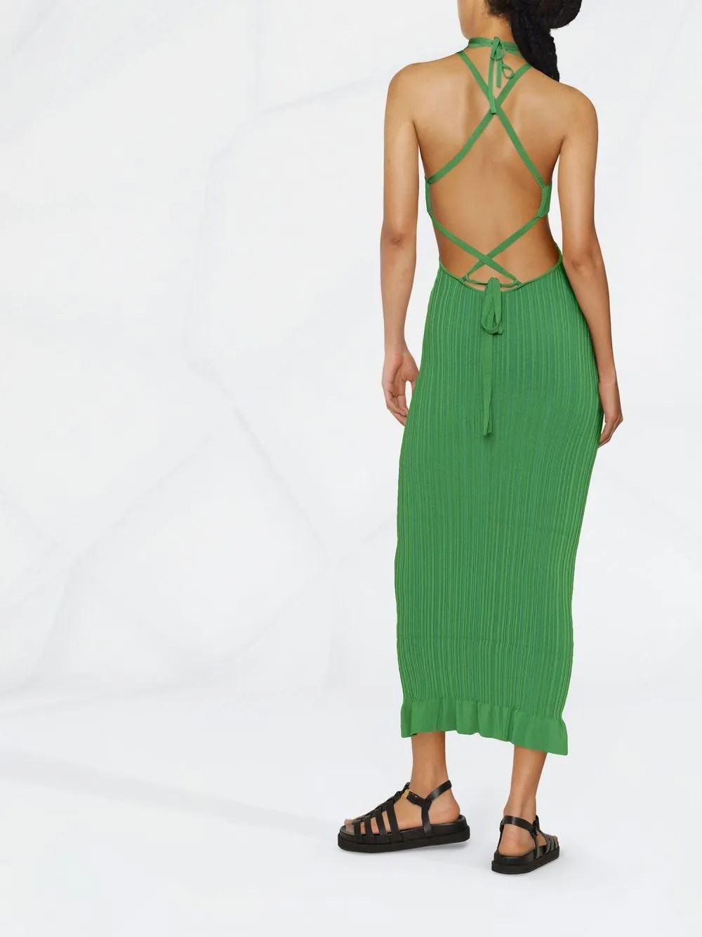 Philosophy Di Lorenzo Serafini Ribbed Knit Midi Dress Farfetch