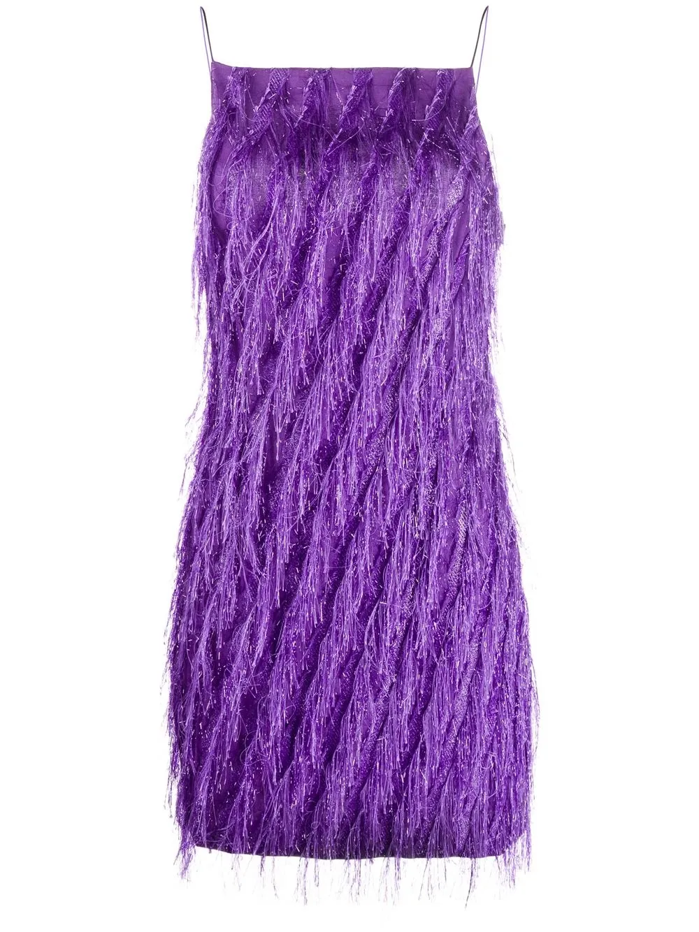 Just Cavalli fringed mini dress - Purple