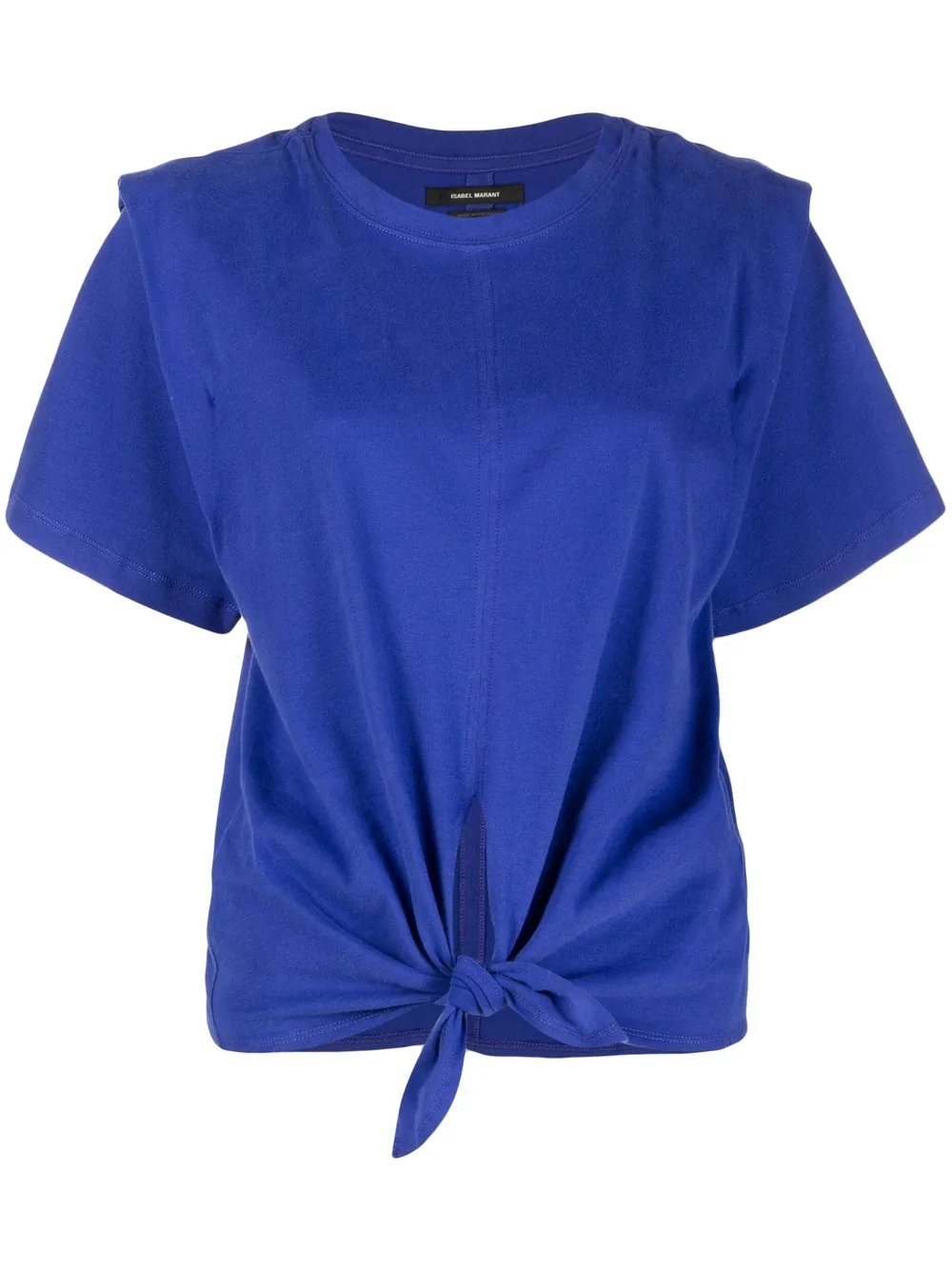 Isabel Marant playera corta con cintura lazada - Azul