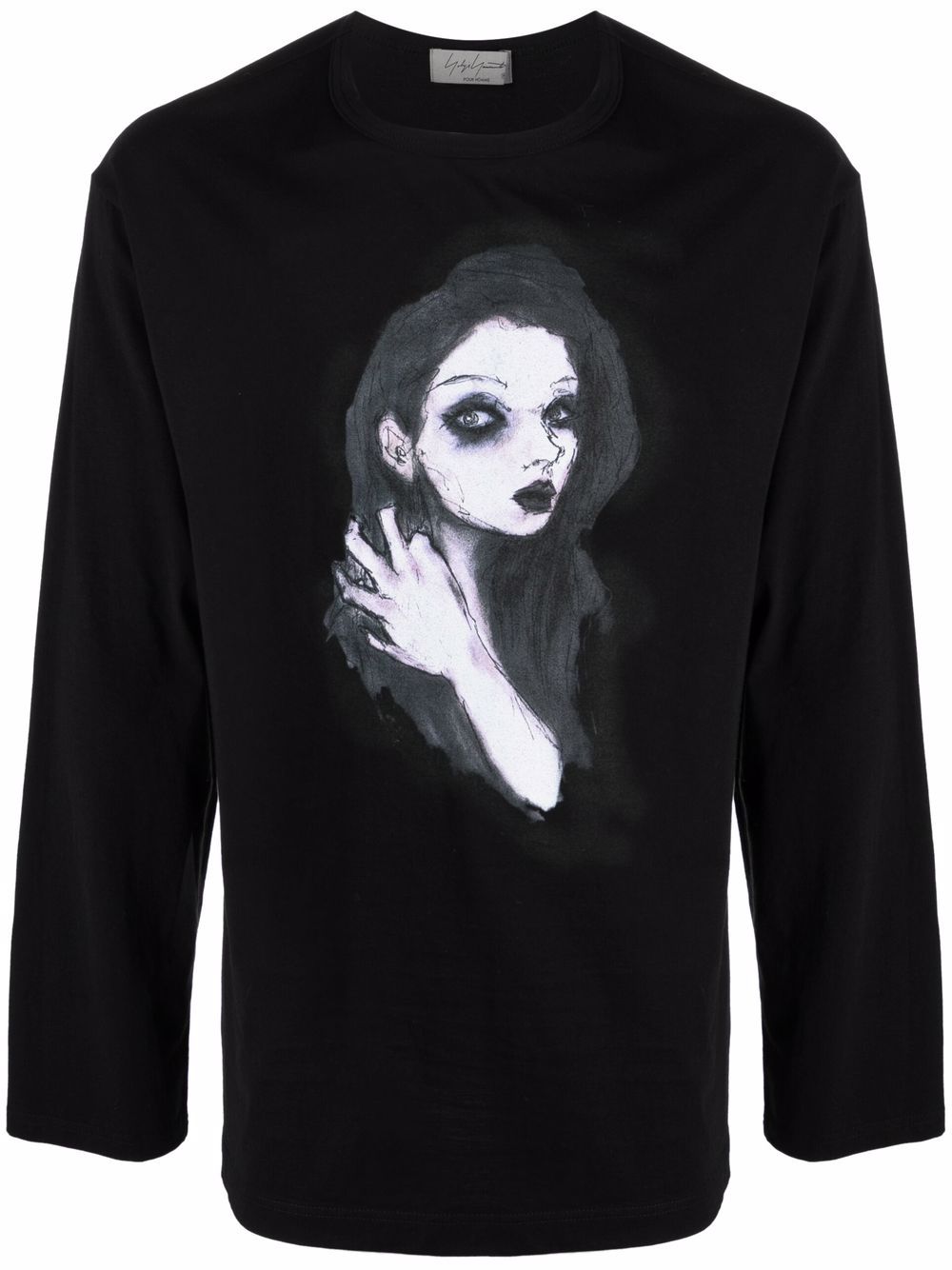 Yohji Yamamoto Graphic Print Long Sleeve T Shirt Farfetch