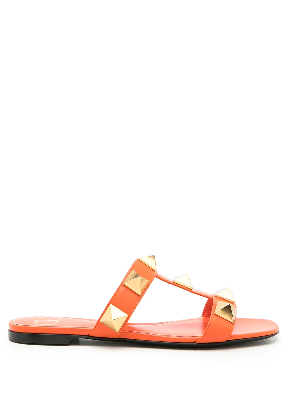 Valentino Garavani Roman Stud flat slides - Orange