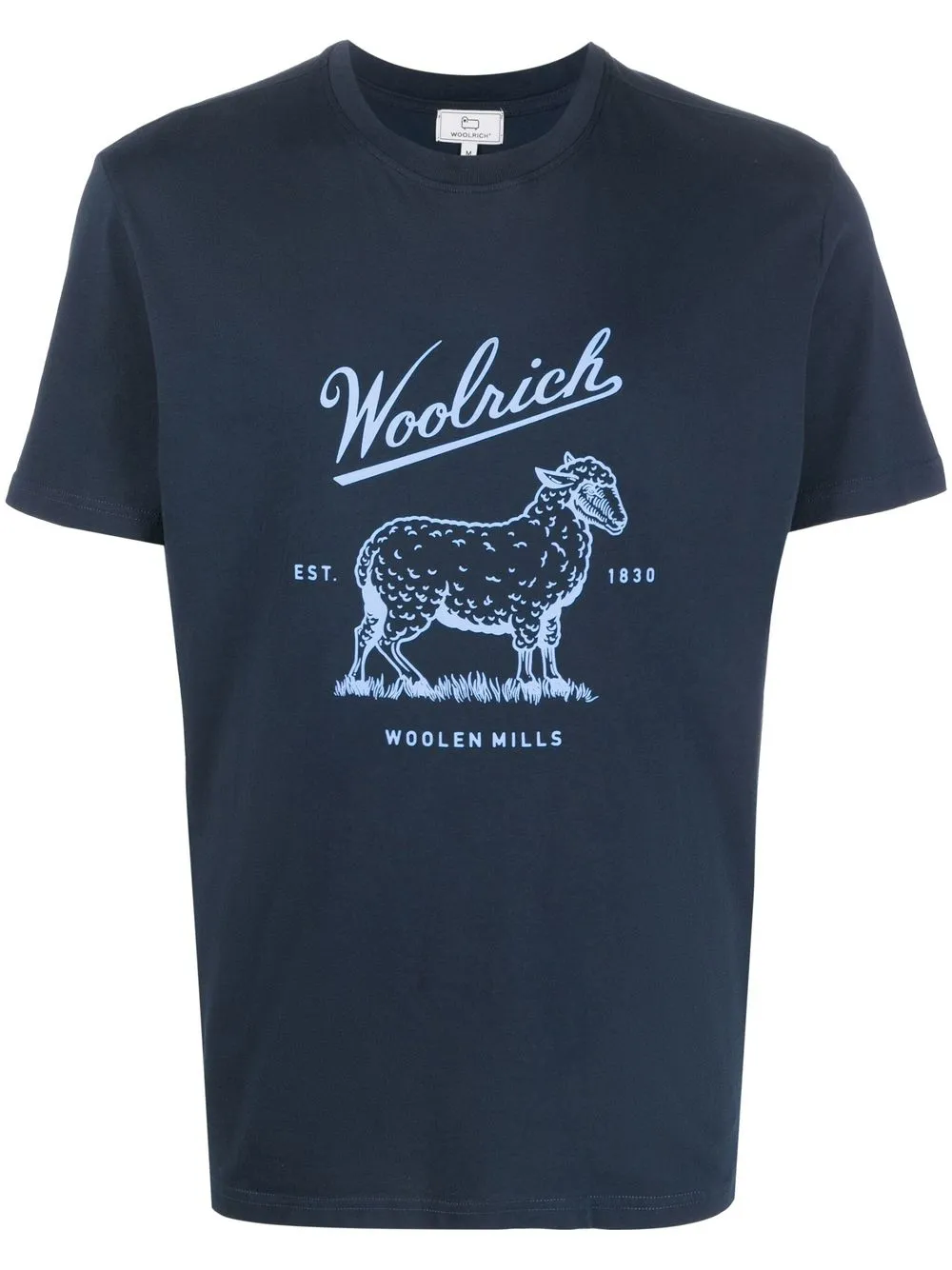 Woolrich playera con boceto del logo - Azul