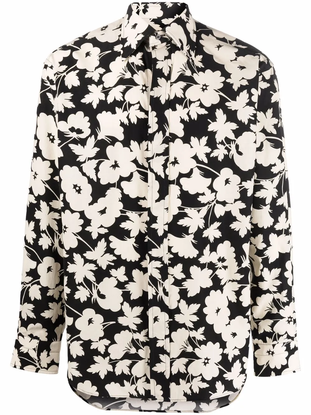 TOM FORD camisa con estampado floral - Negro