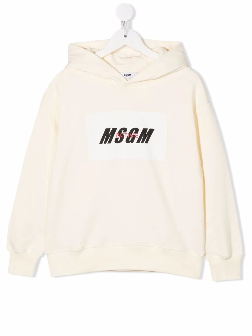 MSGM Kids logo-print hoodie - Neutrals