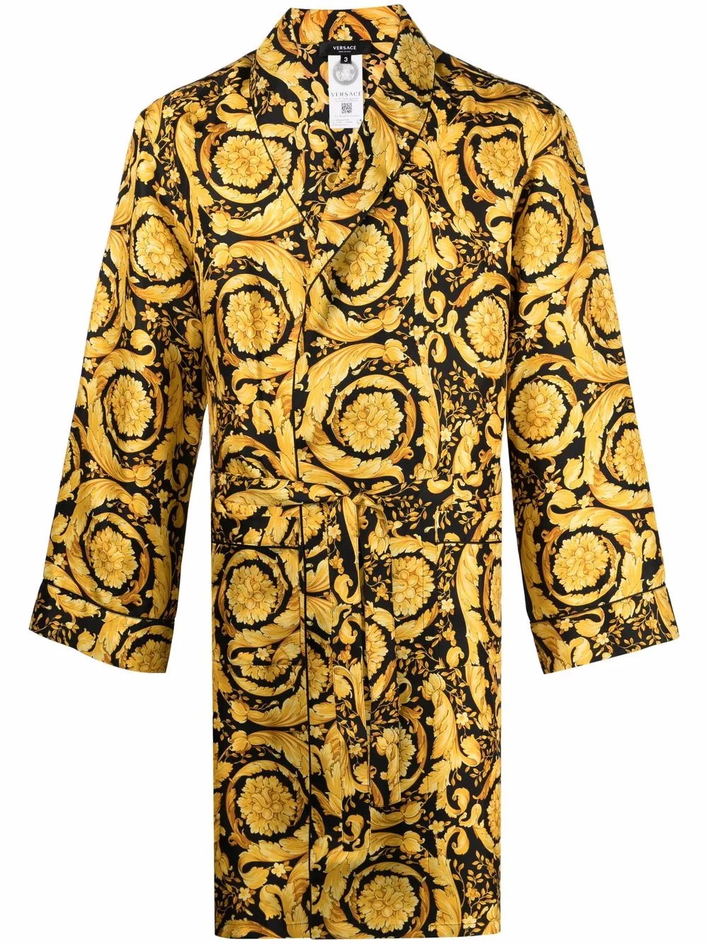 Versace bata de baño con estampado barroco - Dorado