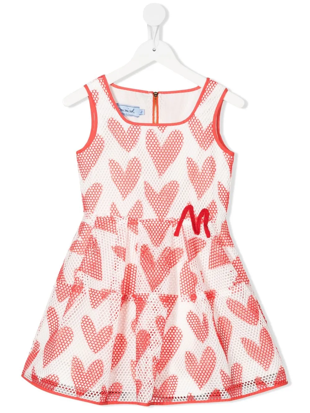 Mi Mi Sol heart-print dress - Red