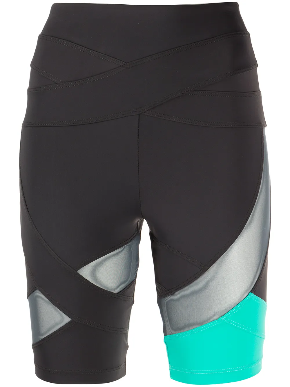 Monse shorts biker con paneles transparentes - Gris