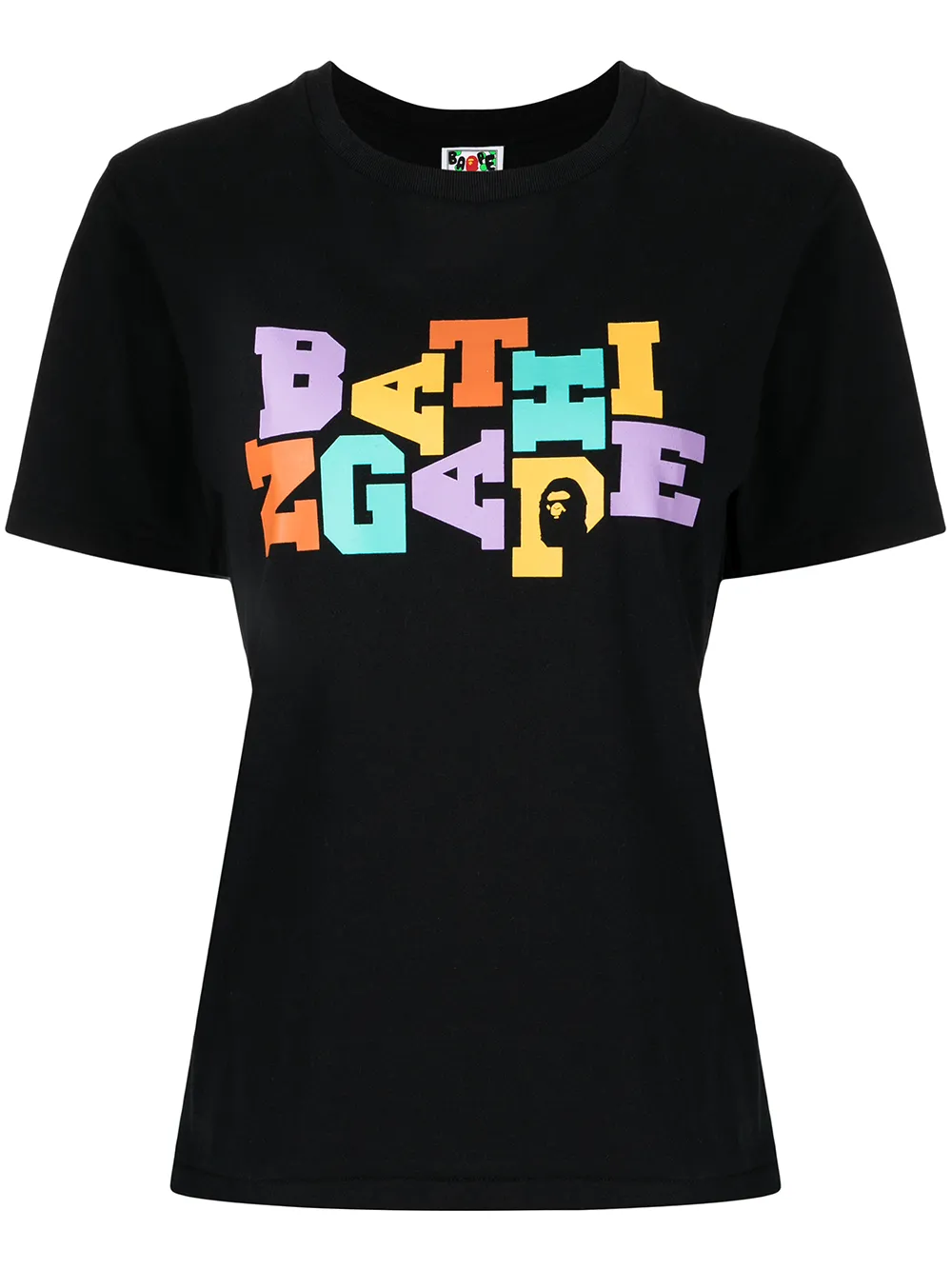 A BATHING APE® logo-print short-sleeved T-shirt - Black