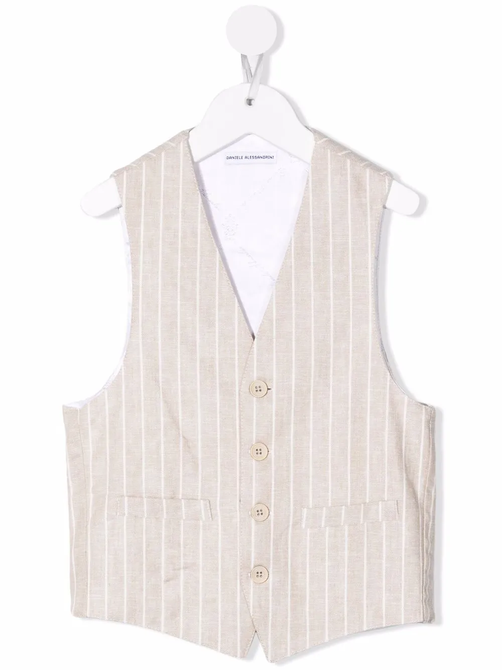 Daniele Alessandrini pinstripe-print button-up waistcoat - Neutrals