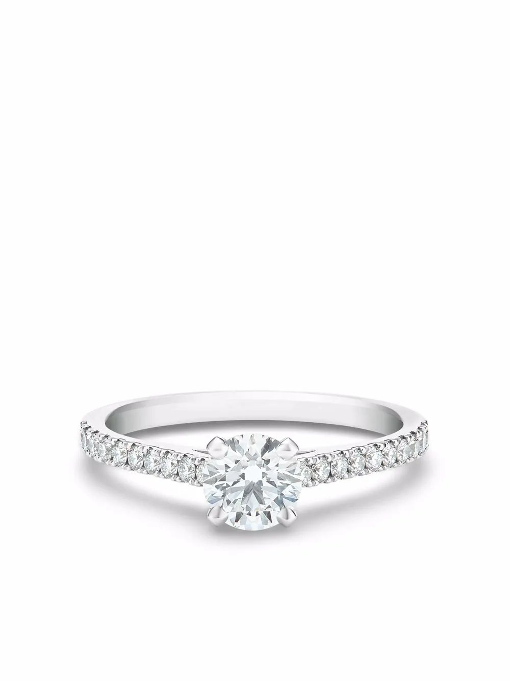 De Beers Jewellers anillo DB Classic en platino con diamantes - Plateado