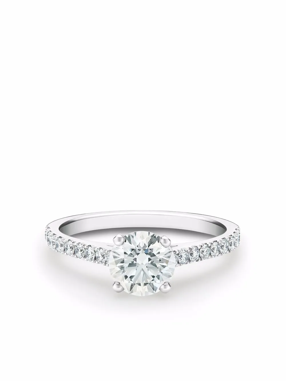 De Beers Jewellers anillo DB Classic en platino con diamantes - Plateado