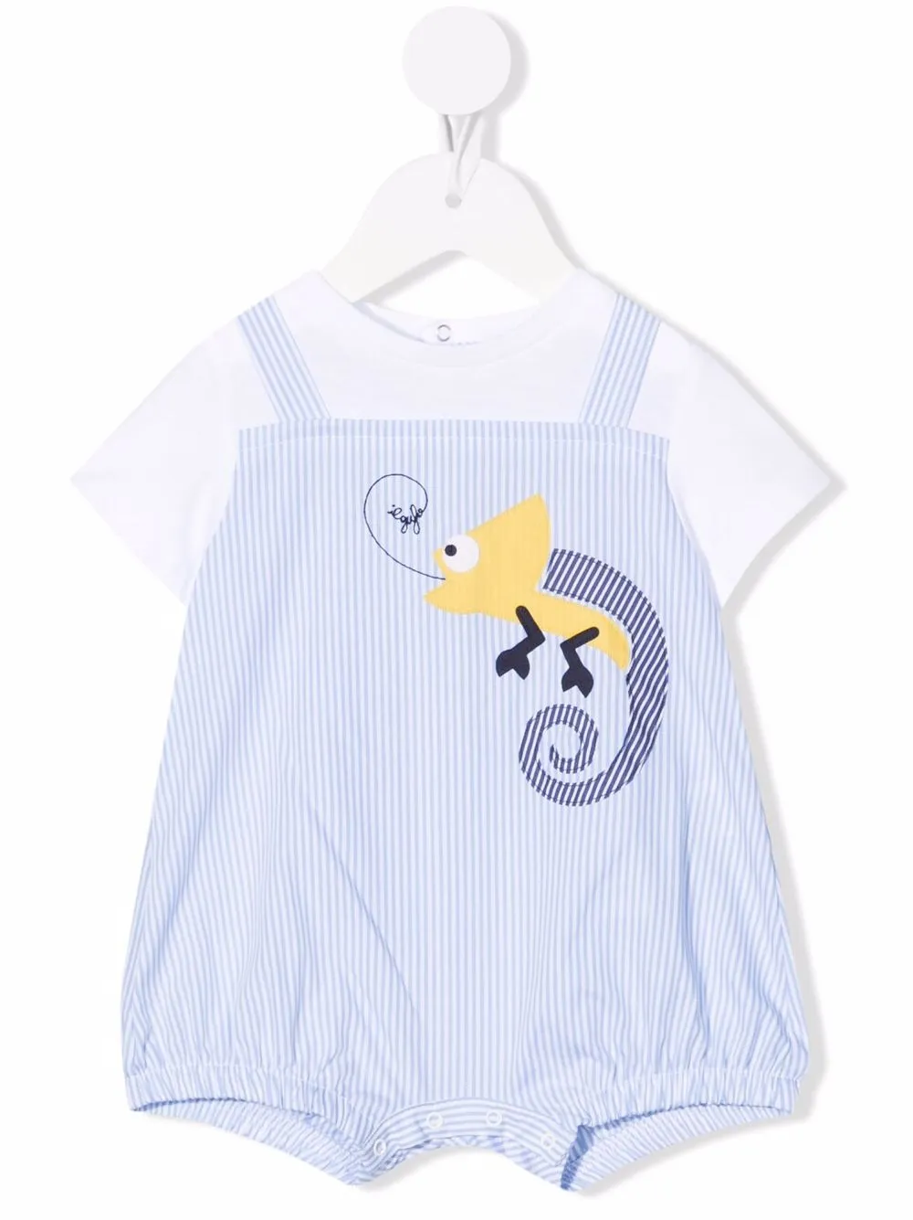 Il Gufo lizard-print cotton romper - Blue