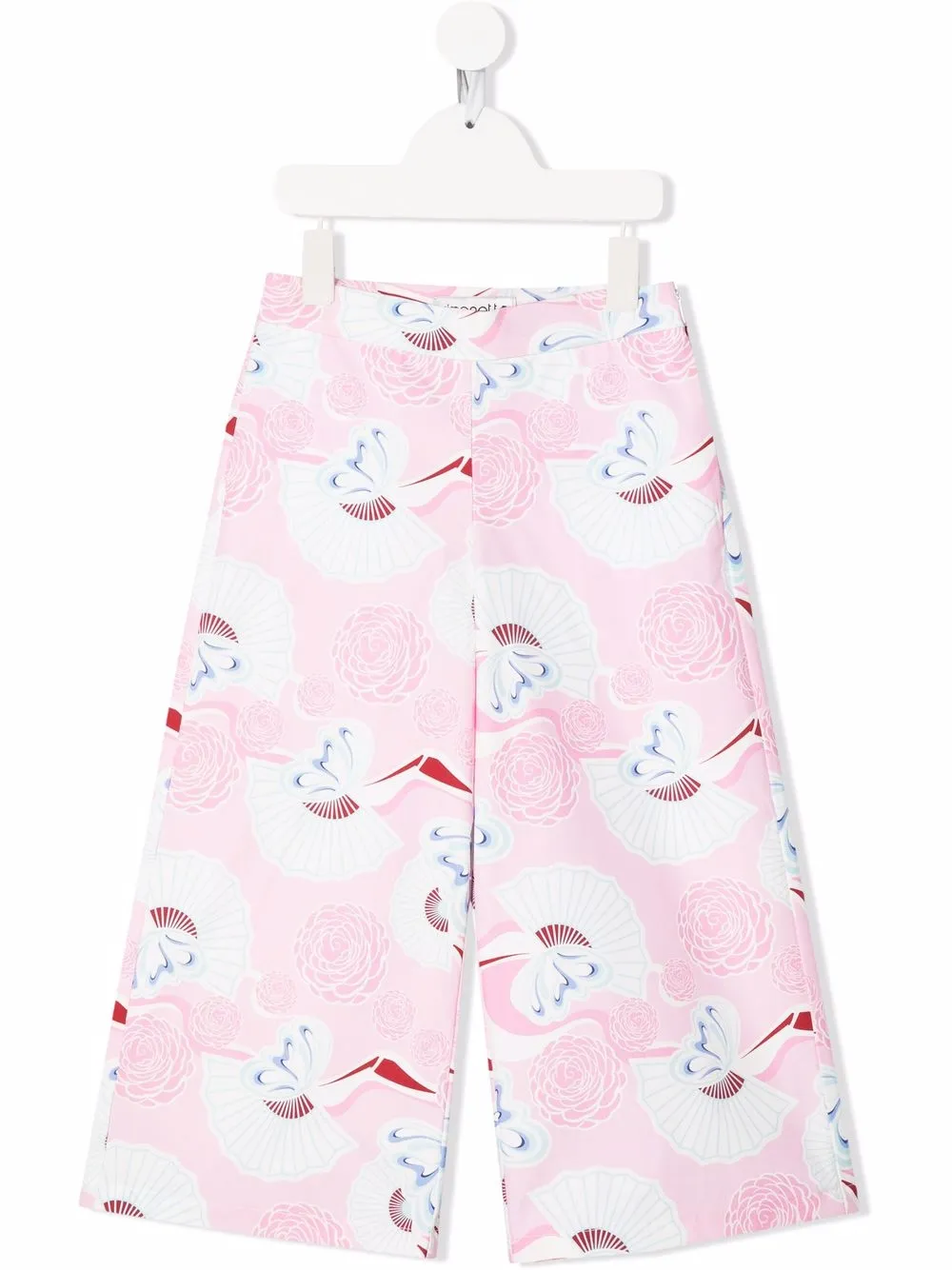 Simonetta pantalones anchos con abanicos estampados - Rosado
