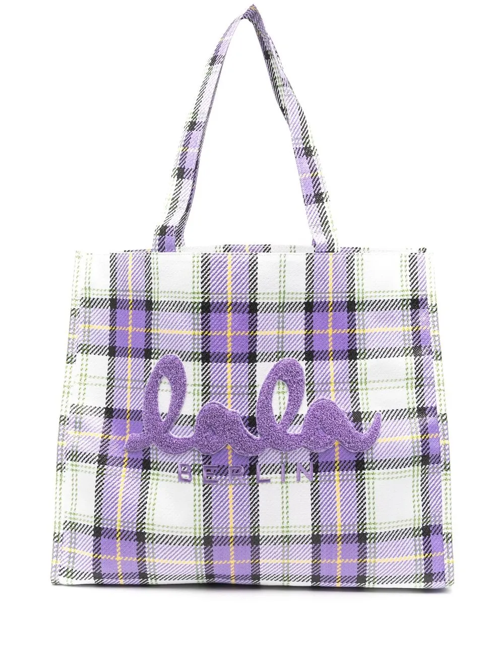 Lala Berlin tartan check print tote bag - White