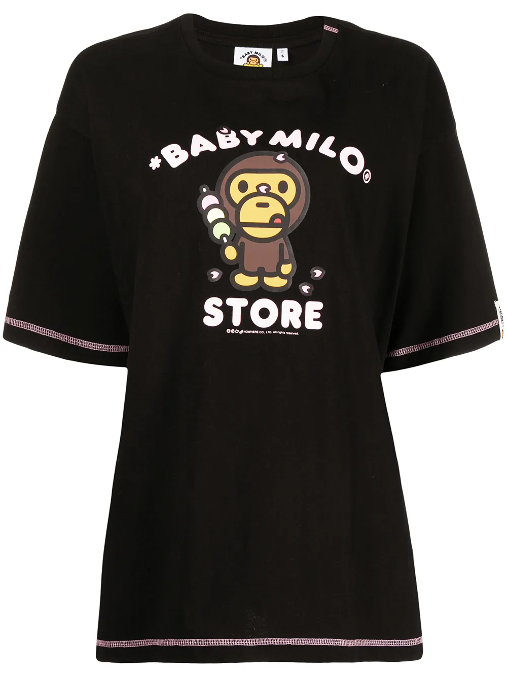 *BABY MILO® STORE BY *A BATHING APE® playera con cuello redondo y logo - Negro