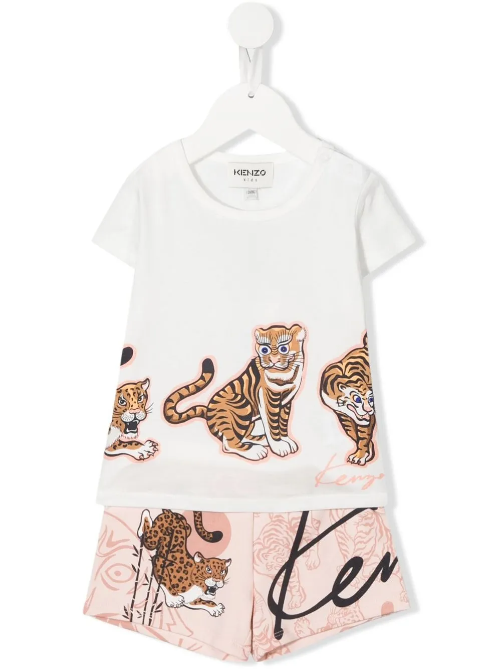 Kenzo Kids tiger-print two-piece set - White