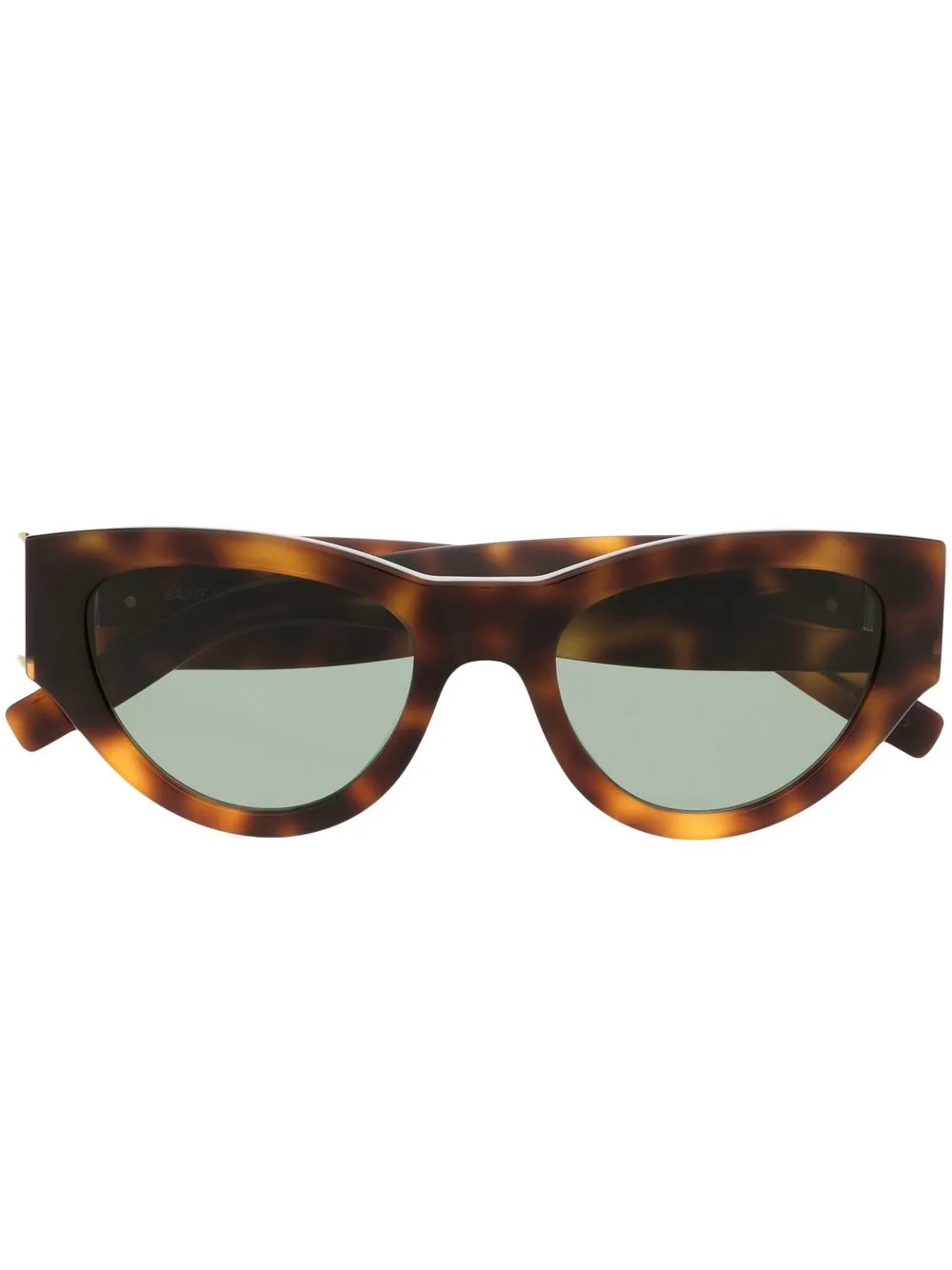 Saint Laurent Eyewear lentes de sol con armazón cat eye estilo carey - Marrón