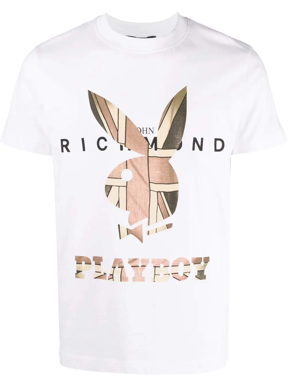 John Richmond playera Union Jack de John Richmond x Playboy - Blanco