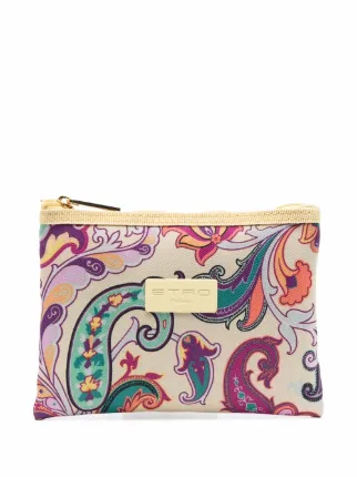 ETRO Paisley Print Logo Plaque Pouch Bag Farfetch