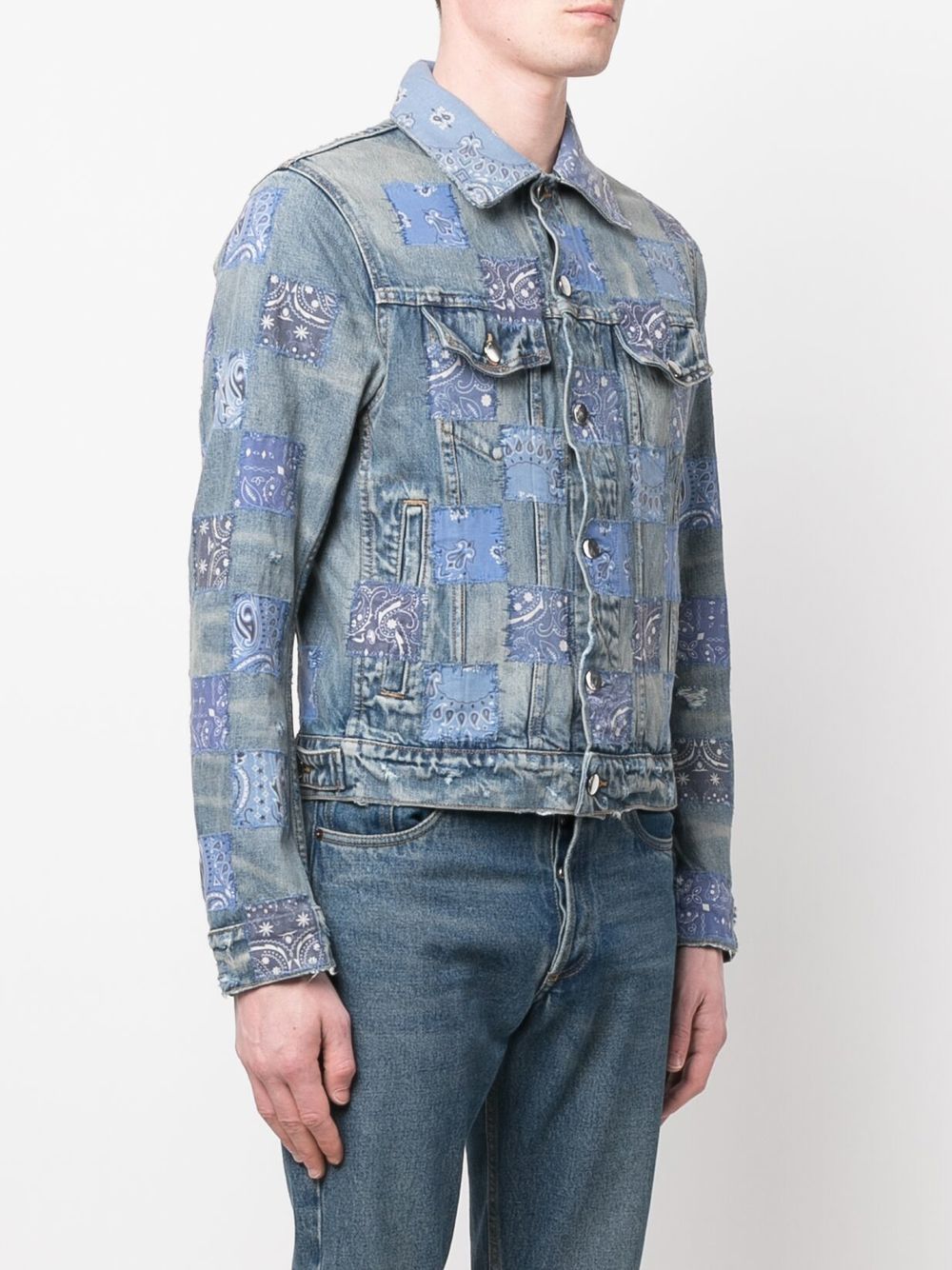 AMIRI Bandana Patchwork Denim Jacket Farfetch