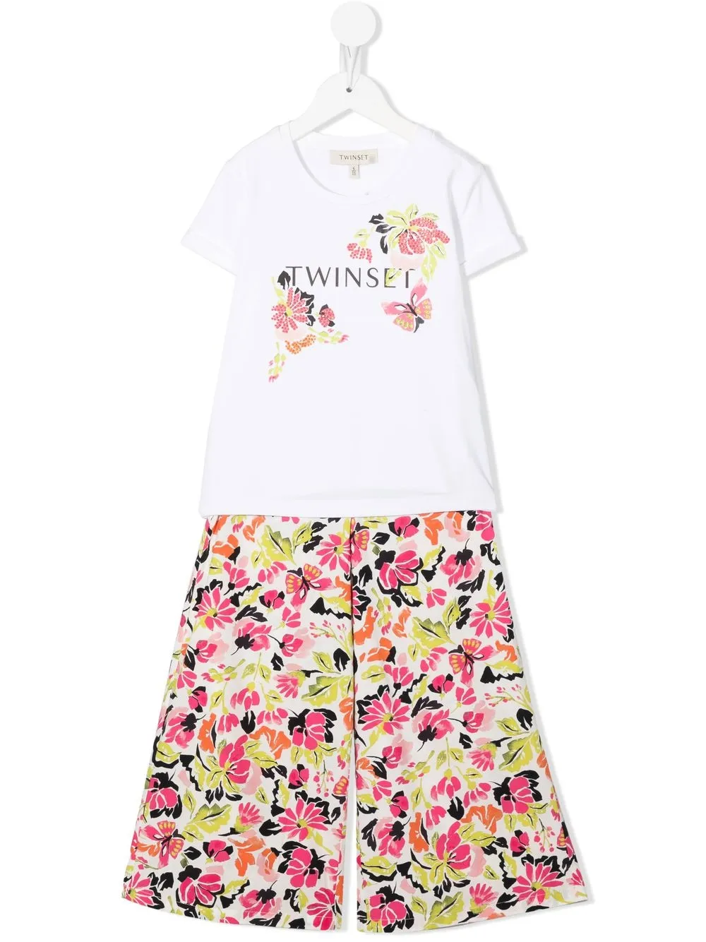 TWINSET Kids traje deportivo con estampado floral - Blanco