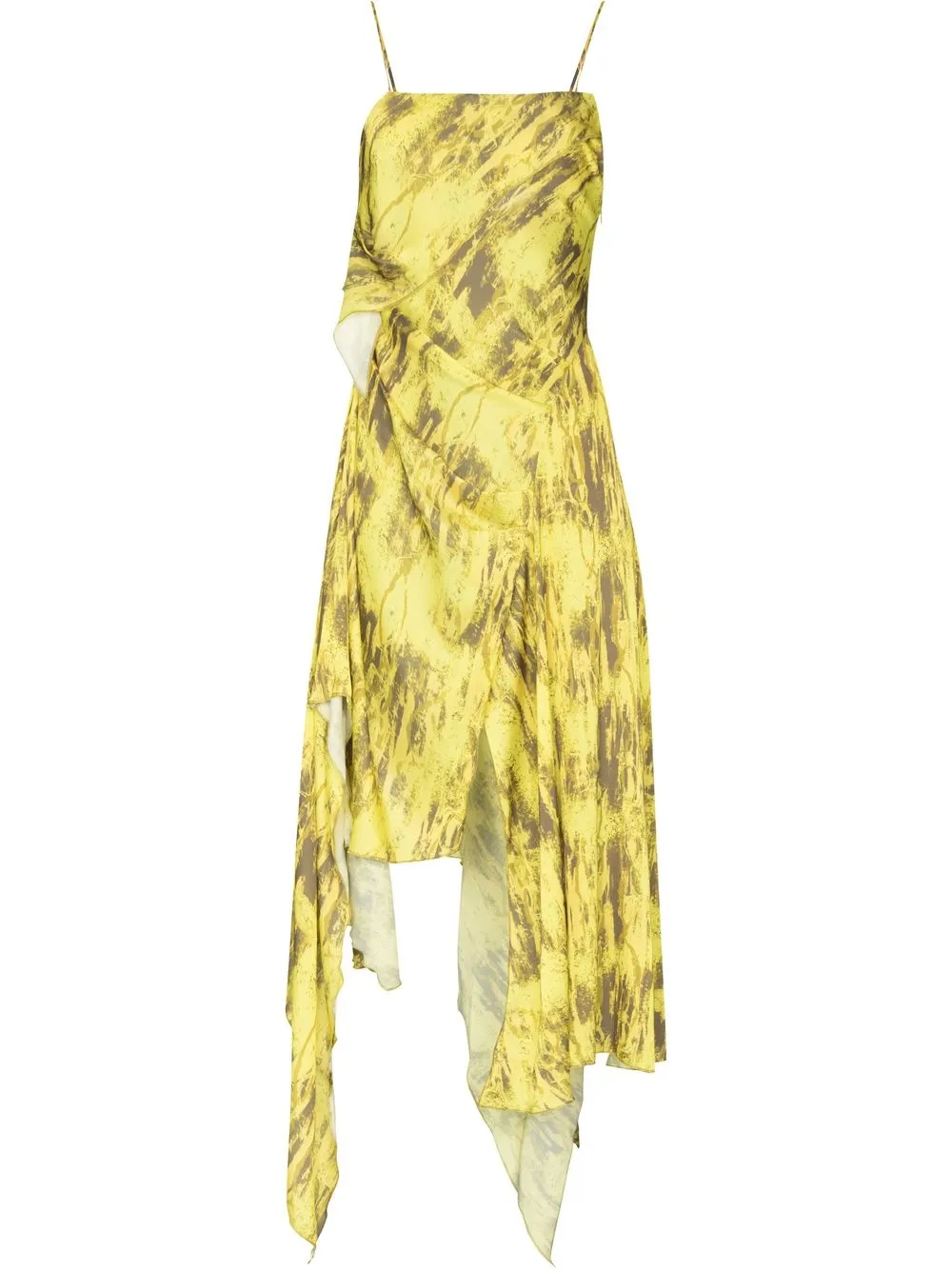 FEBEN slip dress con motivo - Amarillo