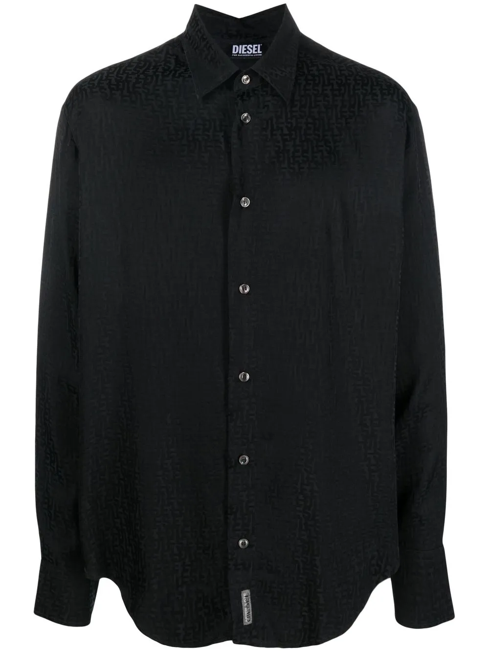 Diesel logo-print long-sleeve shirt - Black