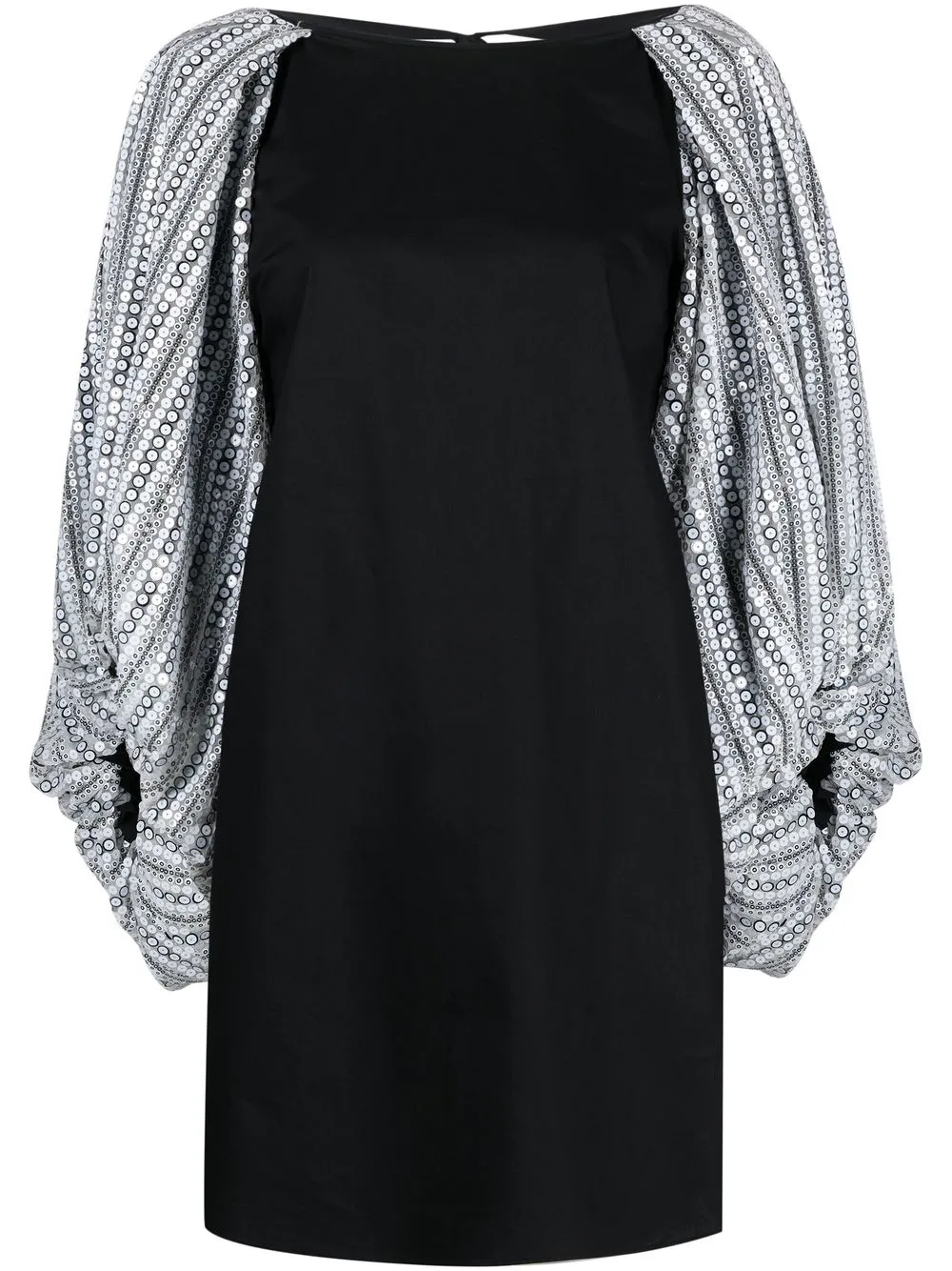 Gina sequin-embellished puff-sleeve dress - Black