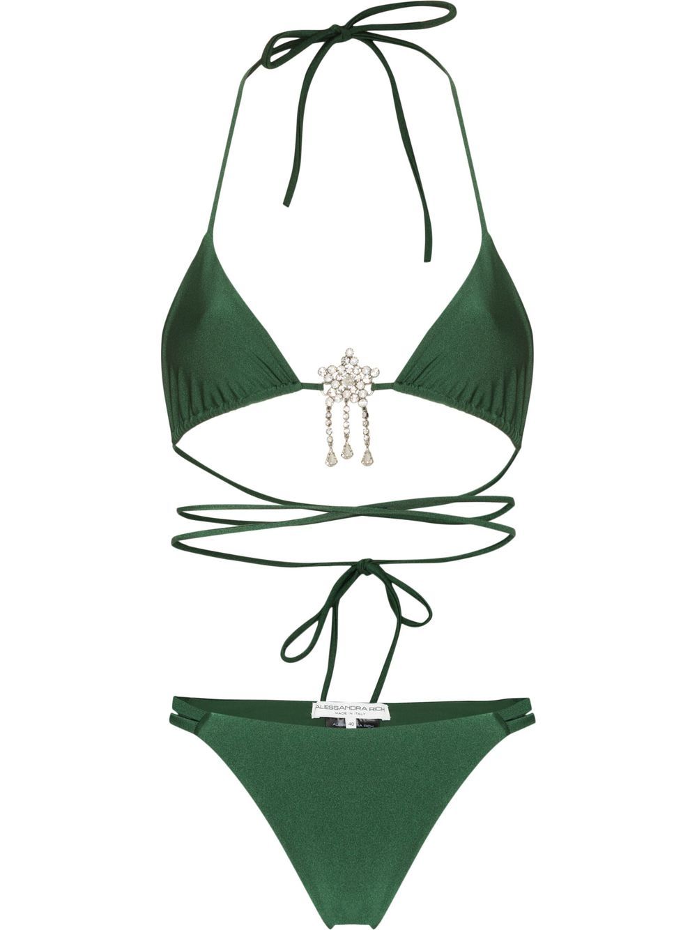 Alessandra Rich Tie Strap Bikini Set Farfetch