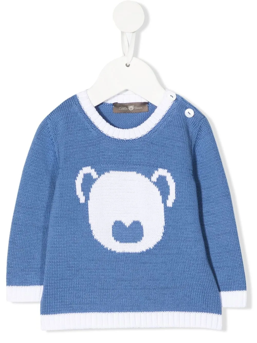 Little Bear suéter tejido con motivo de oso - Azul