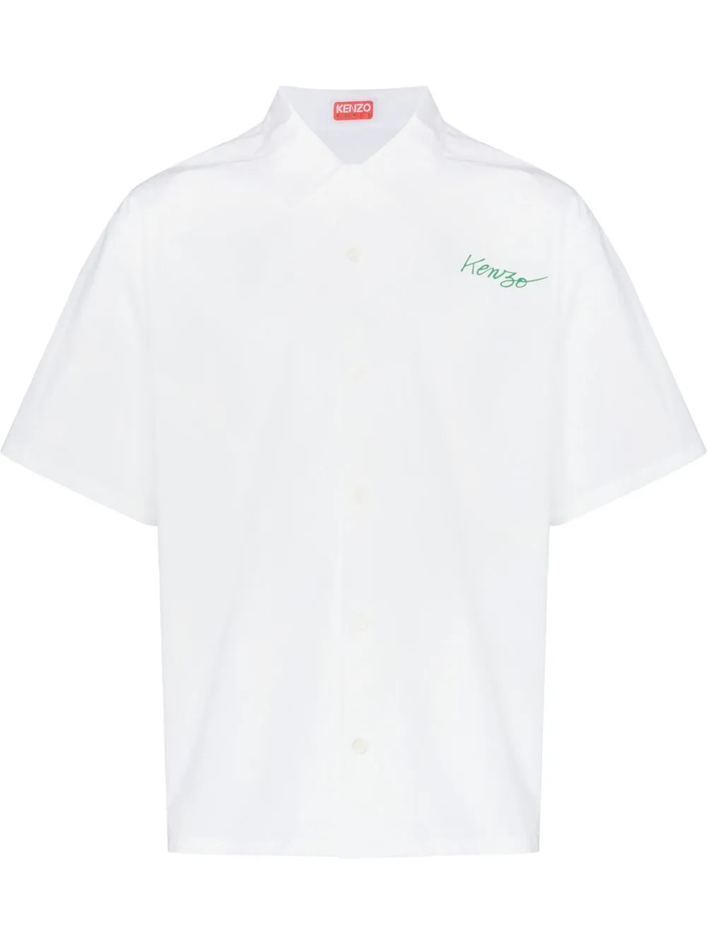 Kenzo poppy-print cotton shirt - White