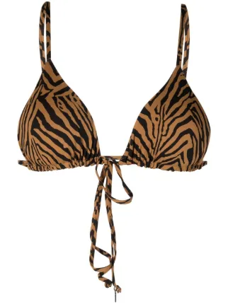 Fisico Tiger Print Triangle Cup Bikini Top Farfetch