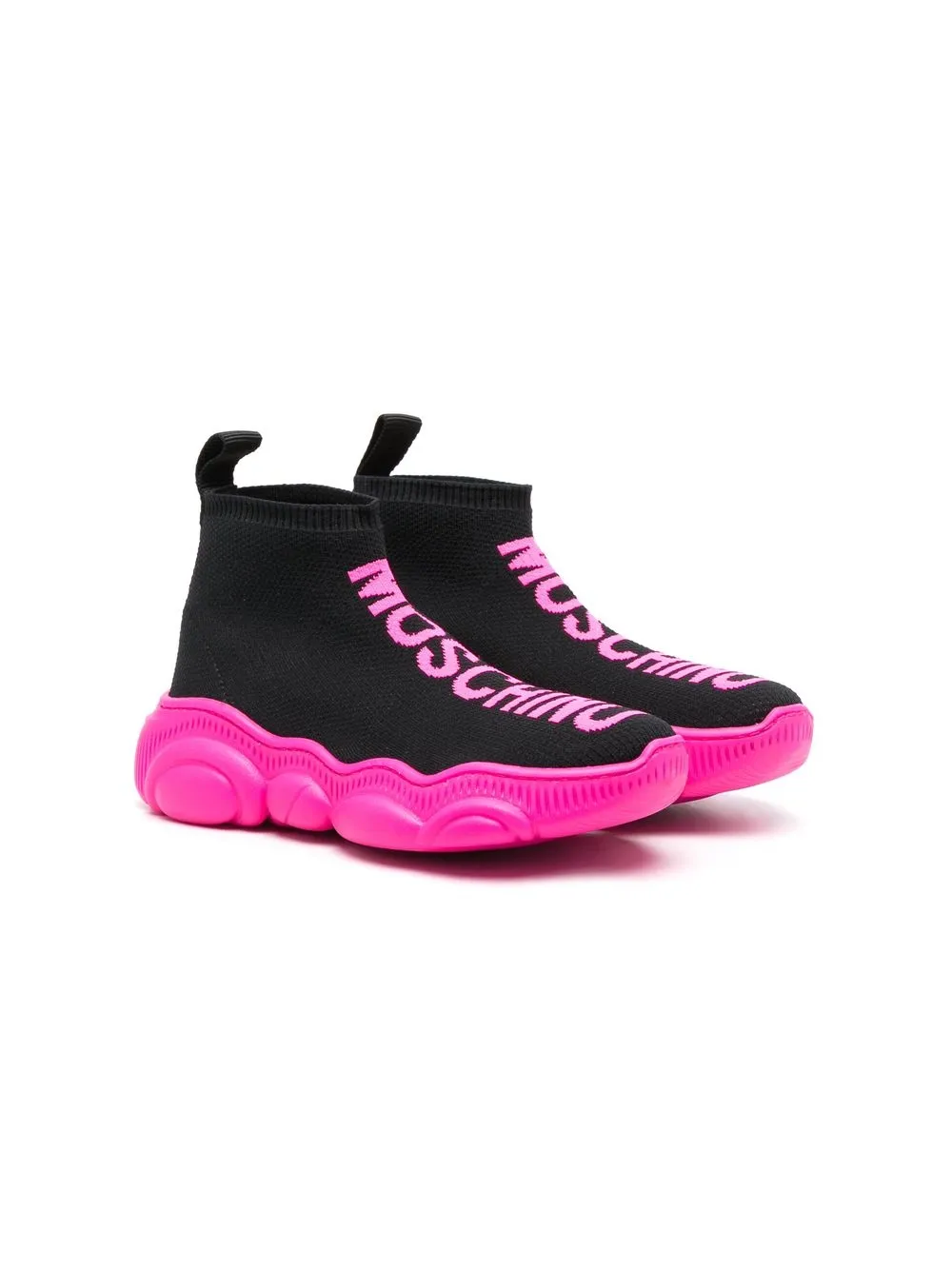 Moschino Kids colour-block logo-print sneakers - Black