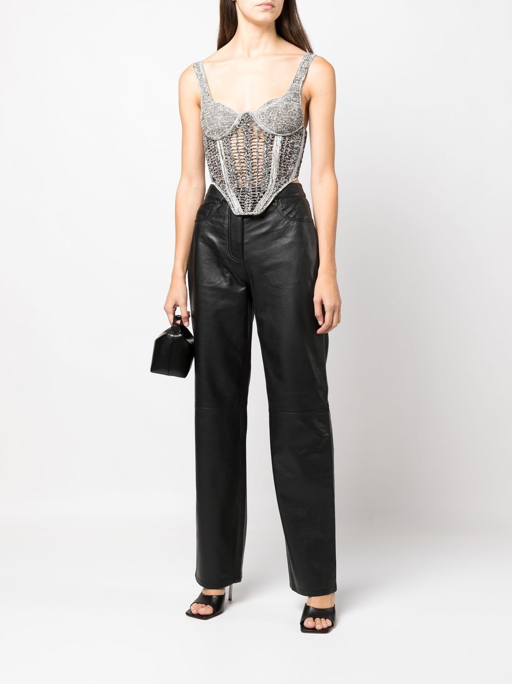 Dion Lee Mesh Panelled Corset Top Farfetch