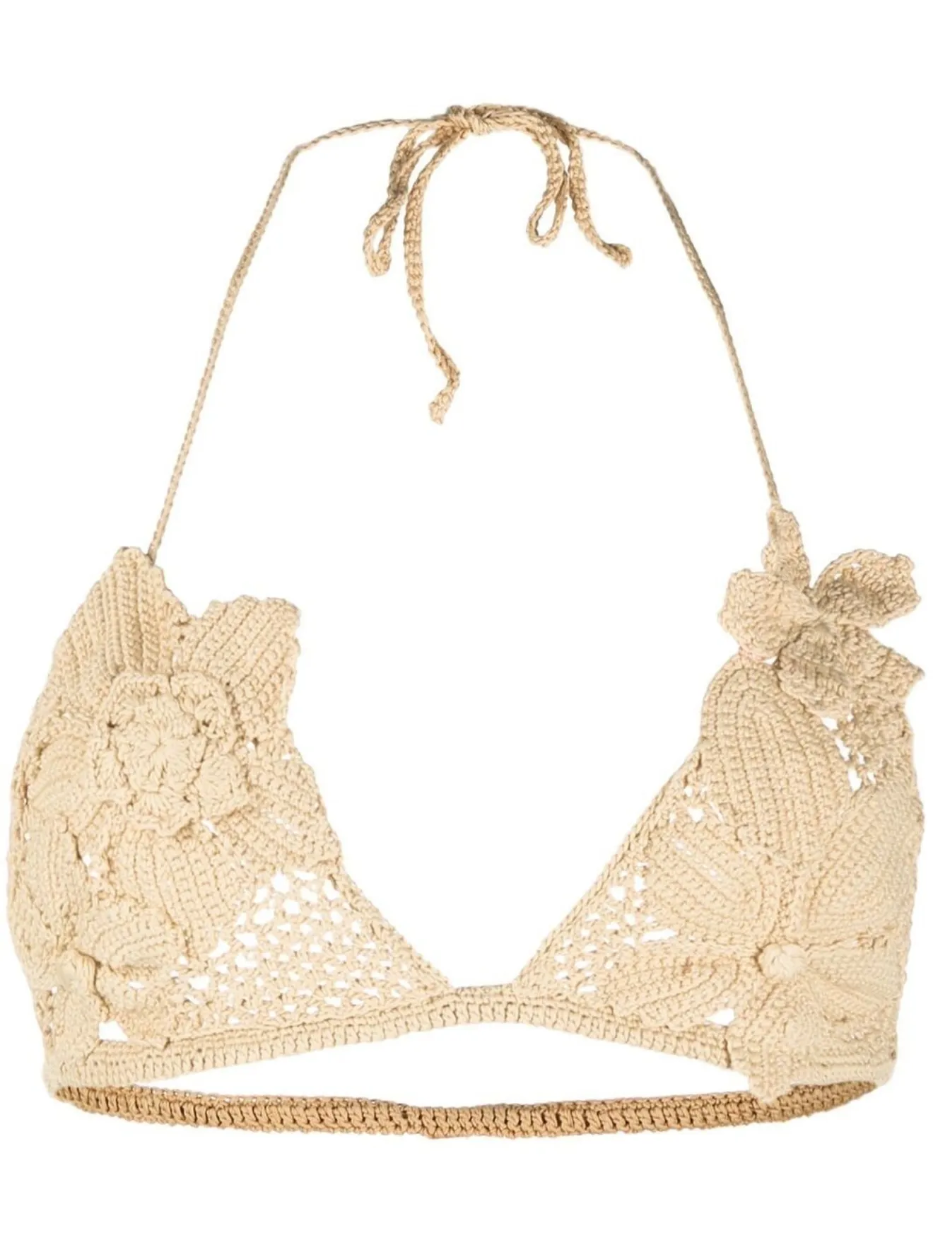 Cult Gaia Crochet Style Bikini Top Neutrals Modes